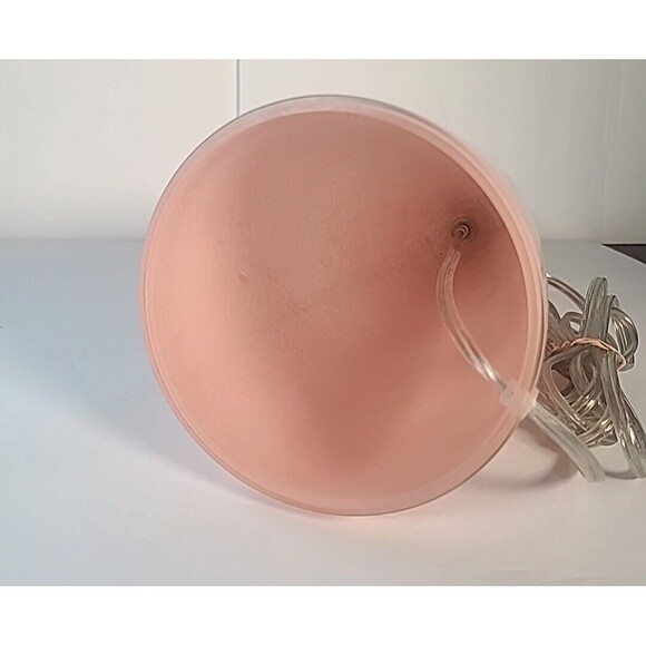 Pink Glass Art Deco Style Tall Cylinder Table Lamp Gold Hardware Tested- Works - Picture 6 of 7